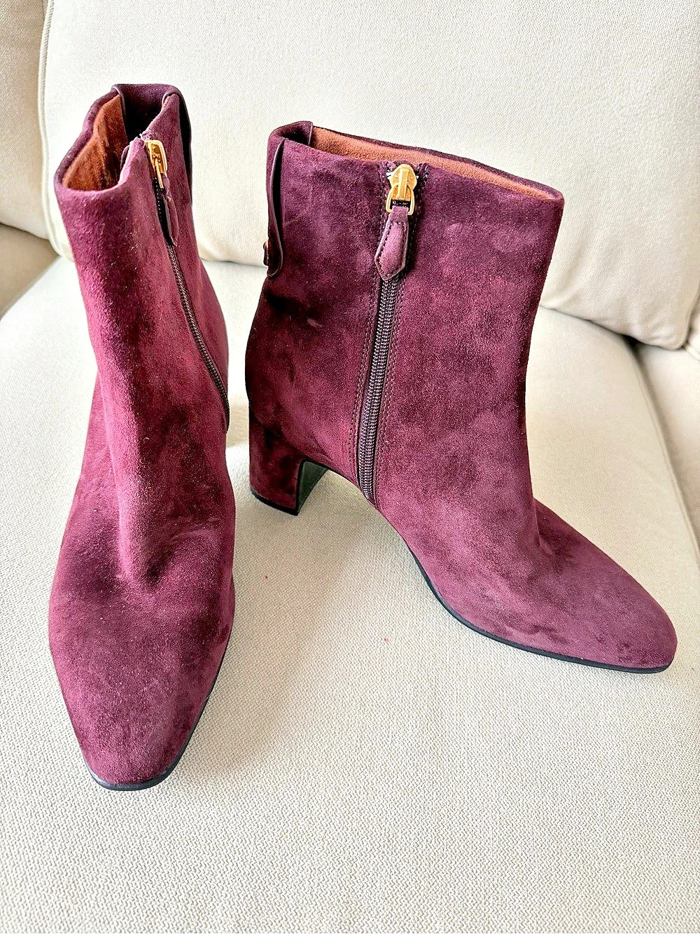 Aerosoles Magnus Pointed-Toe Heeled Ankle Boots Purple US 8